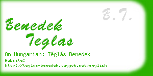 benedek teglas business card
